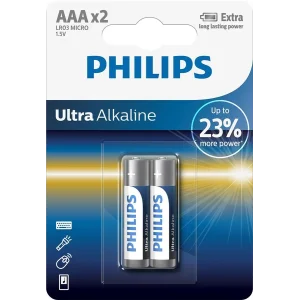 Батарейка Philips Ultra Alkaline AAA BLI 2 UA